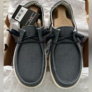 Hey Dude Blue Slip-On Loafers with Canvas Upper